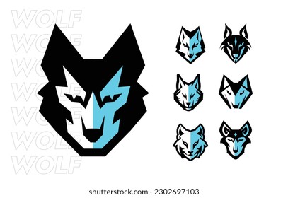 collection of clean and modern wolf logos, perfect for representing strength and power. These vector-based designs are versatile and customizable
