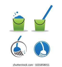 Collection of cleaning service logo and icon template