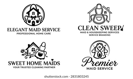 Collection of cleaning service logos