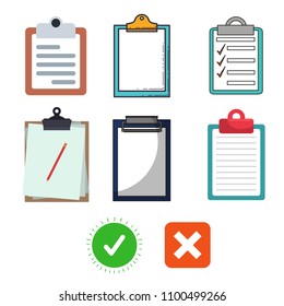Collection of clipboard with check mark