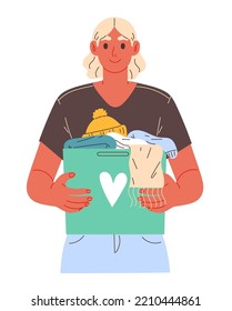 Collection of clothes for recycling or for those in need
