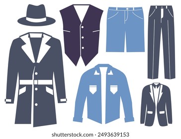 collection of clothes silhouettes vector 