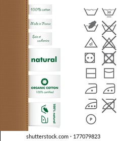 Collection of clothing  and Laundry labels