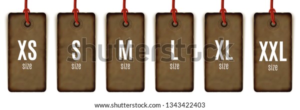 Collection Clothing Size Labels Isolated On Stock Vector Royalty Free 1343422403 Shutterstock 6377