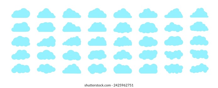 Collection of cloud icons, shapes, stickers. Set of Clouds, symbol for your website design, logo. Vector graphic element.