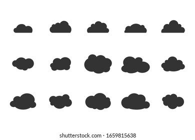 Collection of Cloud Icons in trendy flat style isolated on blue background. Cloud symbol for your web site design, logo, app, UI. Vector illustration