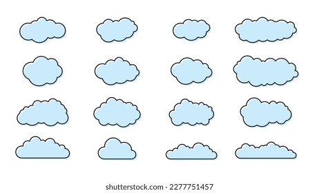Colección de iconos de nube. Ilustración del vector