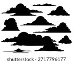 Collection of cloud silhouette, weater sky clouds