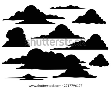 Collection of cloud silhouette, weater sky clouds