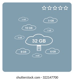 collection of cloud storage. icon. vector design