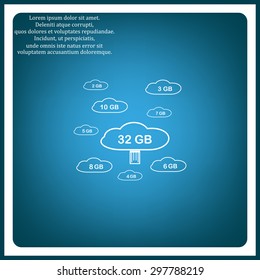 collection of cloud storage icons, vector