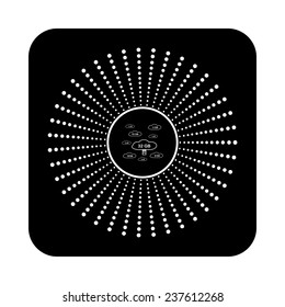 collection of cloud storage on a black background, vector