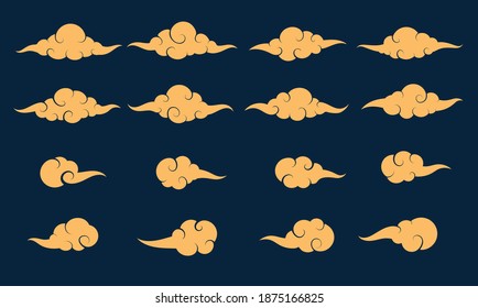 Sammlung von Wolken, asiatischer Stil, chinesische Wolke