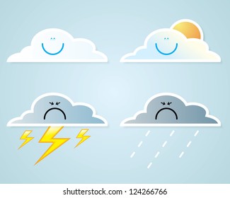collection of clouds, Weather icon for design.