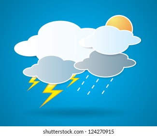 collection of clouds, Weather icon for design.