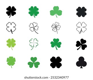 Collection of Clover icons or symbols Vector illustrator file.