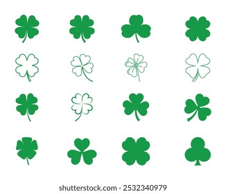 Collection of Clover icons or symbols Vector illustrator file.