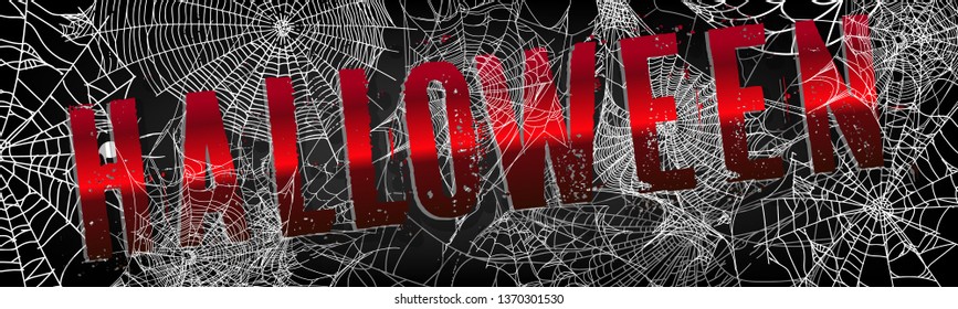 Collection of Cobweb, isolated on black, transparent background. Spiderweb for Halloween design. Spider web elements,spooky, scary, horror halloween decor. Hand drawn silhouette, vector illustration