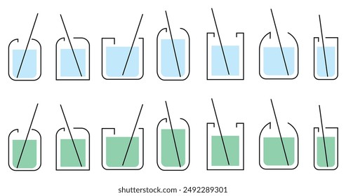 Collection of cocktails, linear vector illustrations.
Made for external design.