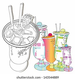 Collection of Cocktails Vector illustration