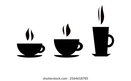  collection of Coffee cup vector illustration.Tea cup set sign.Coffee cup logo illustration
