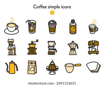 colección del icono del equipo de café
