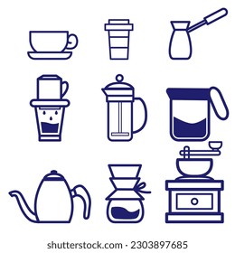 Collection of coffee icon vector.Eps 10. Vector illustration.