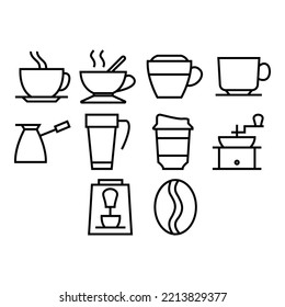 collection of coffee icon vector
