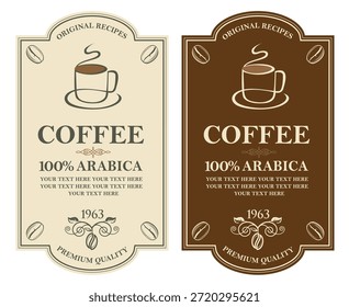 colección de etiquetas de café aisladas sobre fondo blanco