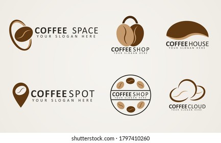 Collection of coffee logo. Vector logo bundle set.