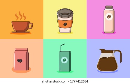 Collection of coffee package vector. International coffee day.