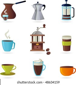 Collection of coffee related icons