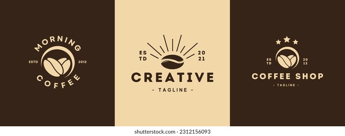 Collection of coffee shop logo designs. Coffee design templates for logos, badges, emblems, and more.