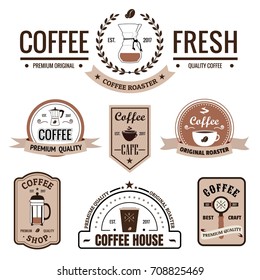 Collection of Coffee Shop Logos and Labels, Vintage style