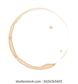 Collection Coffee Stain, Isolated On White Background, Vector Illustration