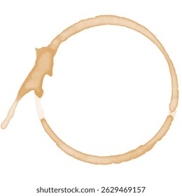Collection Coffee Stain, Isolated On White Background, Vector Illustration