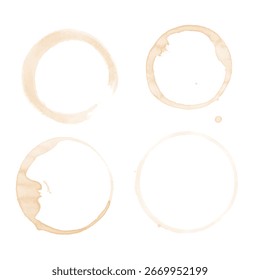 Tinción Del Café De La colección, Aislada En El Fondo Blanco, Ilustración vectorial