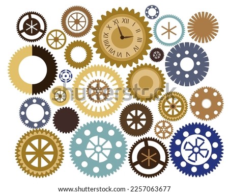 Collection of cogwheels and gears