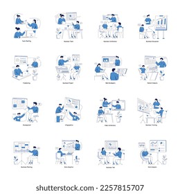 Collection of Collaboration Flat Illustrations 

