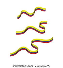 Coleção de desenhos de bandeira da Colômbia em forma de fita