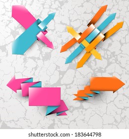 Collection of the color arrows on the textured background