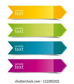 Collection of color arrows with place for text