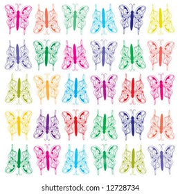 collection of color butterfly