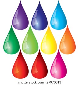 Collection of color drops.