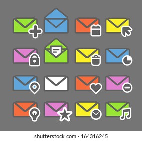Collection of color mailing web icons
