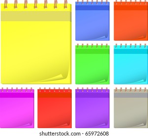 collection color notepads. Vector illustration.