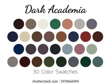 Collection Color palette, Dark. Flat vector illustration.