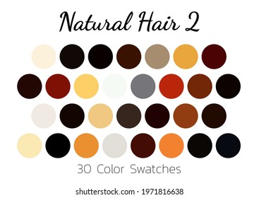 Collection Color palette  Natural Hair 2  Flat vector illustration 