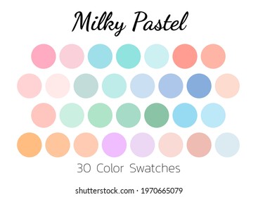 Collection Color palette  Pastel  Flat vector illustration 