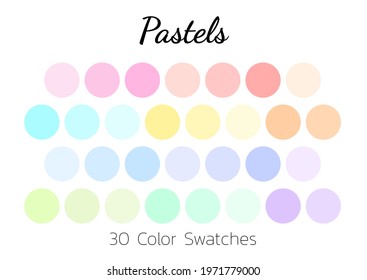 Collection Color palette  Pastels  Flat vector illustration 